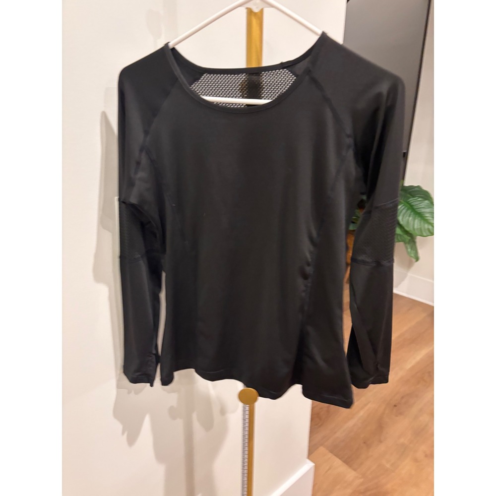 XL- Train Like An Angel Black Mesh Long Sleeve‎ Workout top